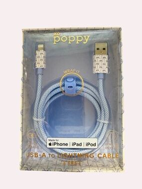 xo poppy USB-A to Lightning Charging Cable for iPhone iPad iPod